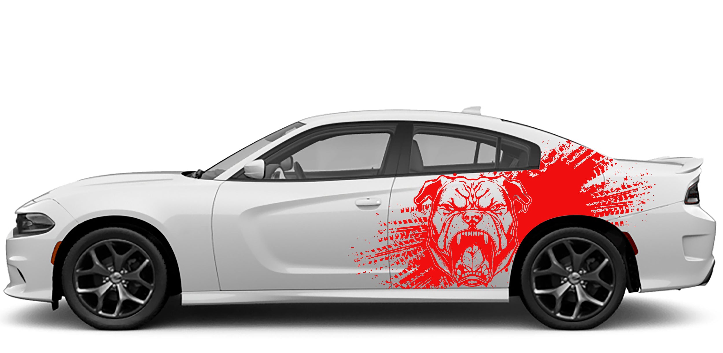 pitbull side graphics for dodge charger 2015 to 2023 models red