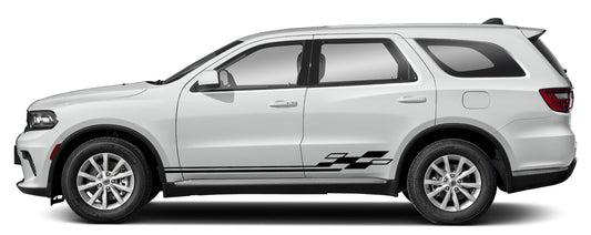 Dodge Durango Racing Stripes Side Decals (Pair) : Vinyl Graphics Kit Fits (2021-2023)