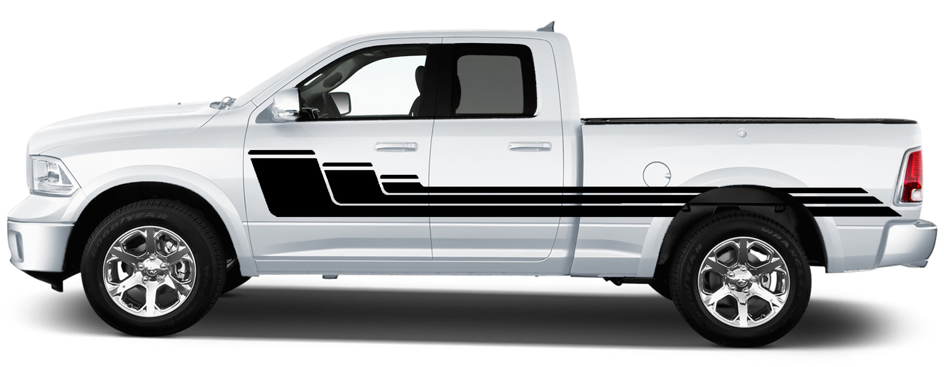 rally side door stripes graphics for dodge ram 2008 to 2018 models black