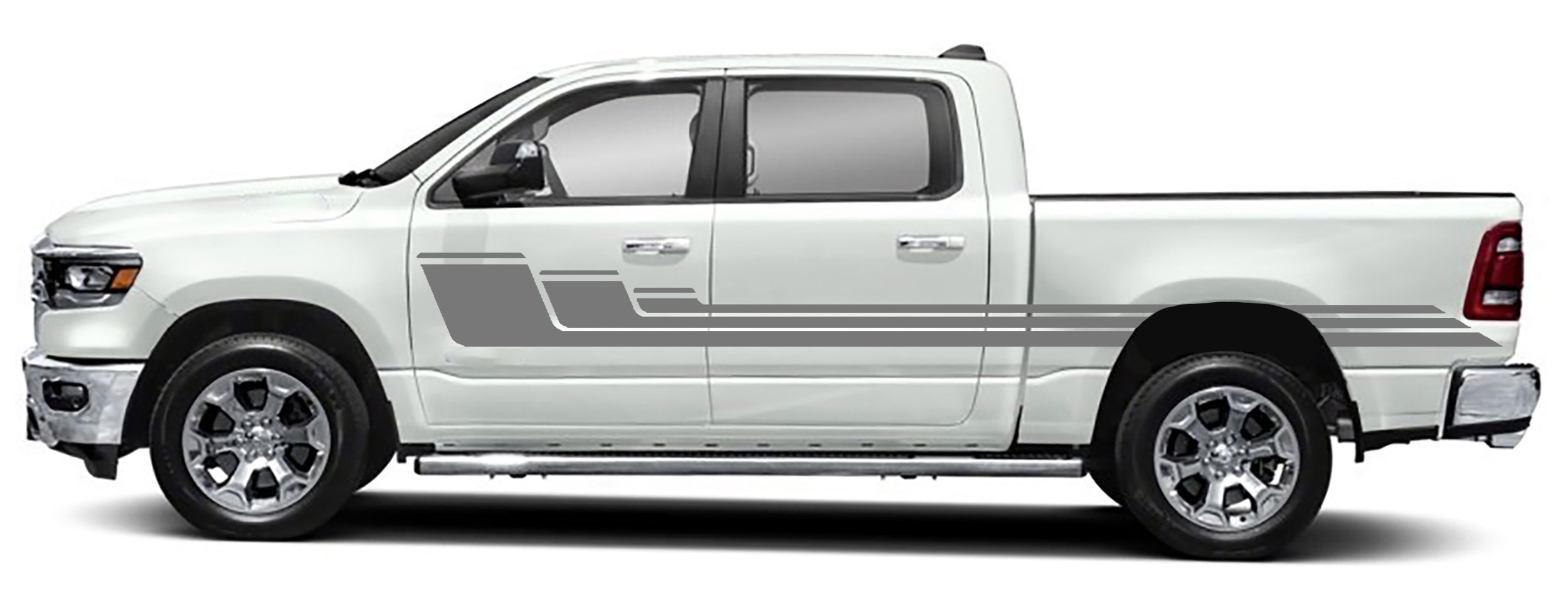 rally side stripes graphics for dodge ram 1500 2500 2019 to 2023 models gray