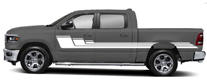 rally side stripes graphics for dodge ram 1500 2500 2019 to 2023 models white
