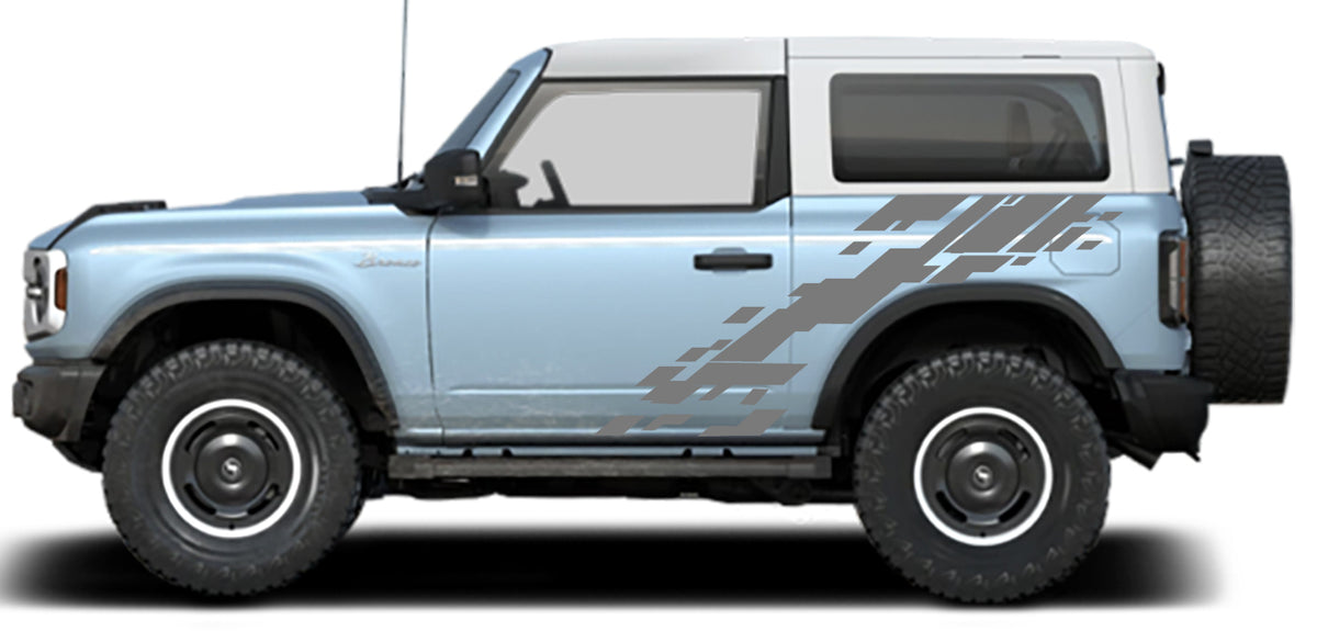 Ford Bronco Raptor Style Digital Mud Splash Side Decals (Pair) : Vinyl