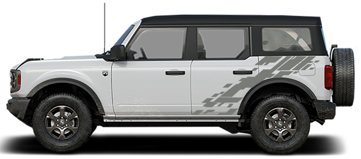 Ford Bronco Raptor Style Digital Mud Splash Side Decals (Pair) : Vinyl