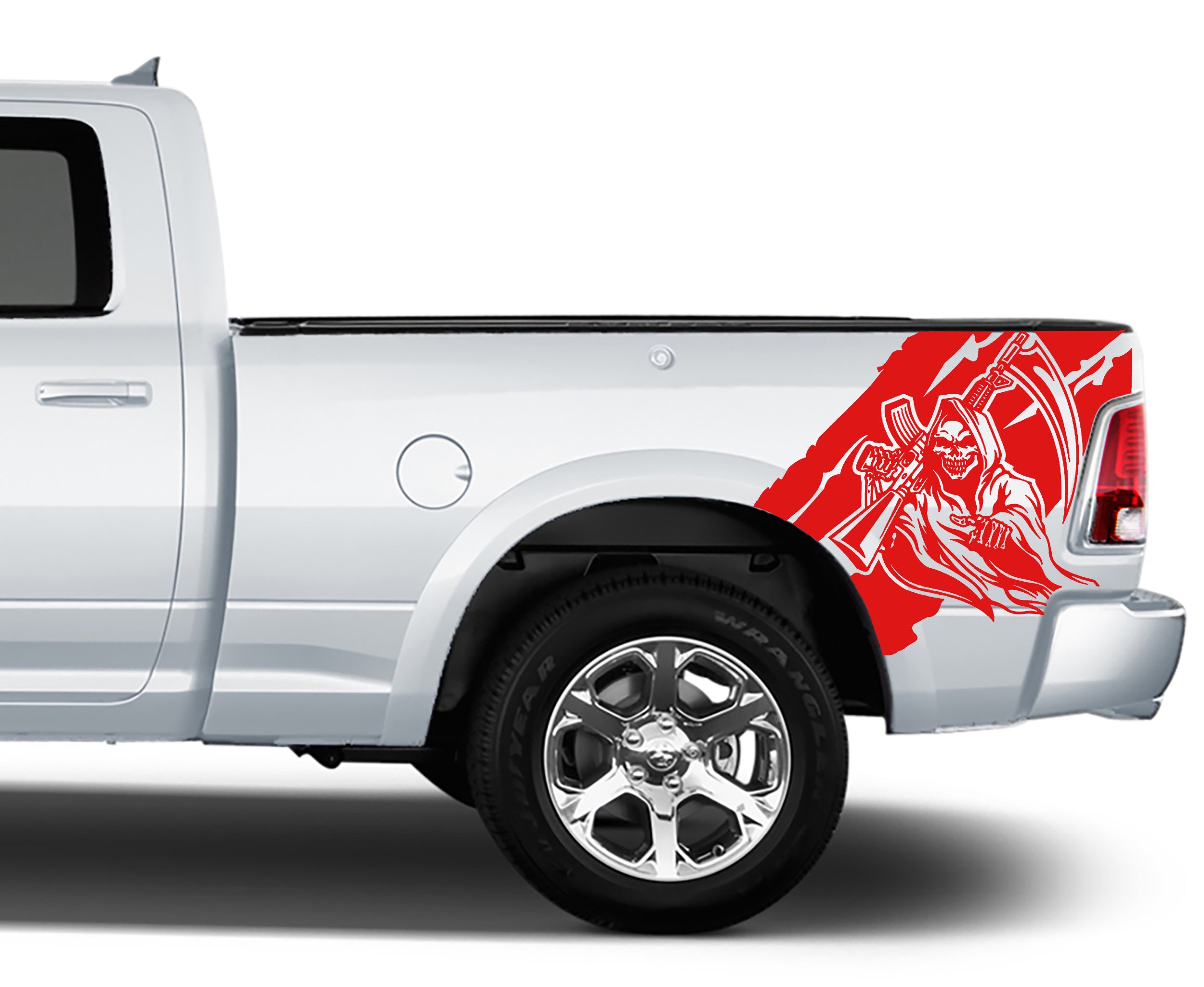 reaper bed graphics for dodge ram 2008 to 2023 models red