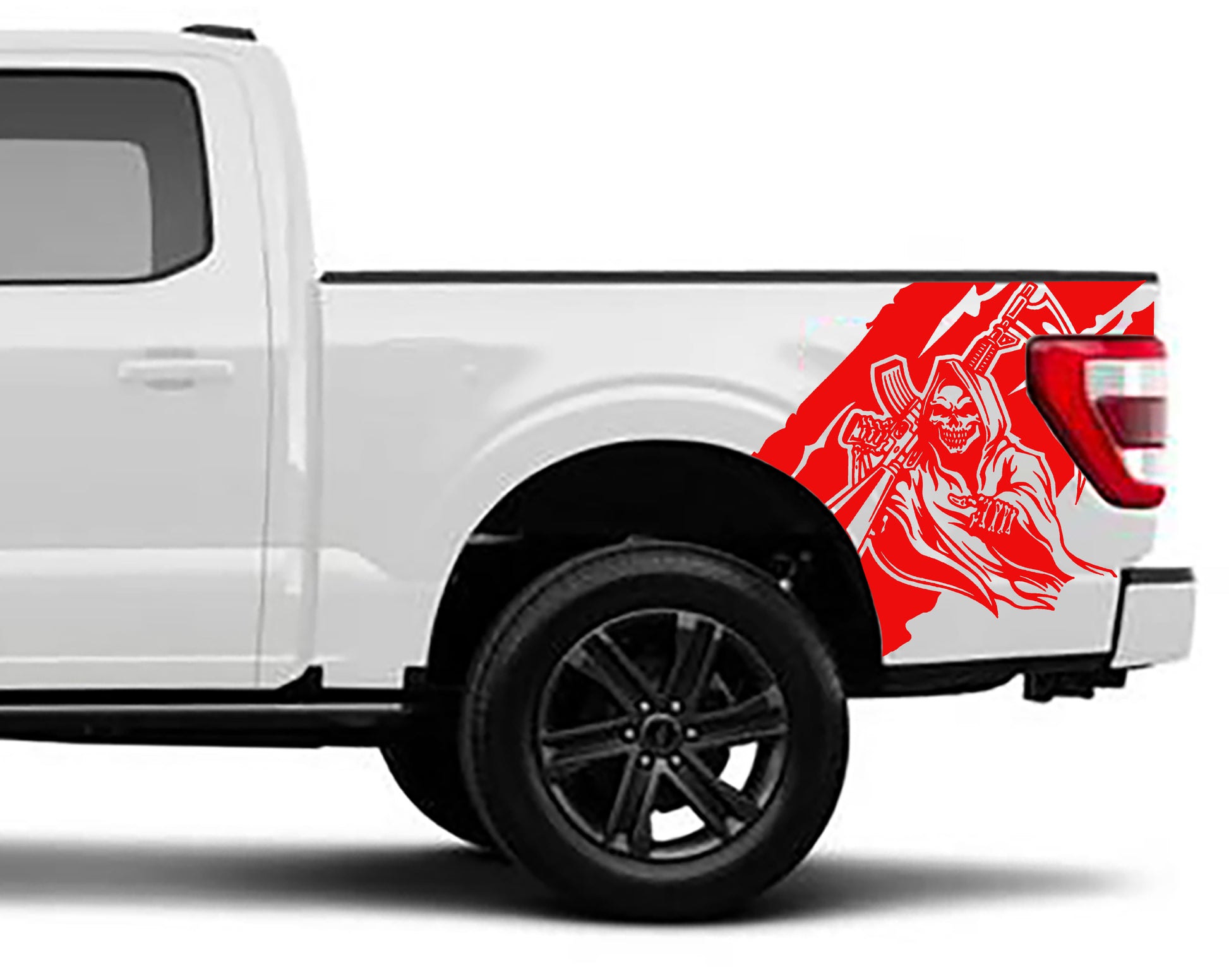 reaper bed graphics for ford f 150 2021 to 2023 models red