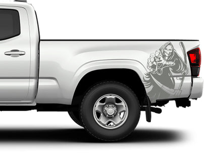 Reaper bed decals for toyota tacoma 2016 to 2023 models gray