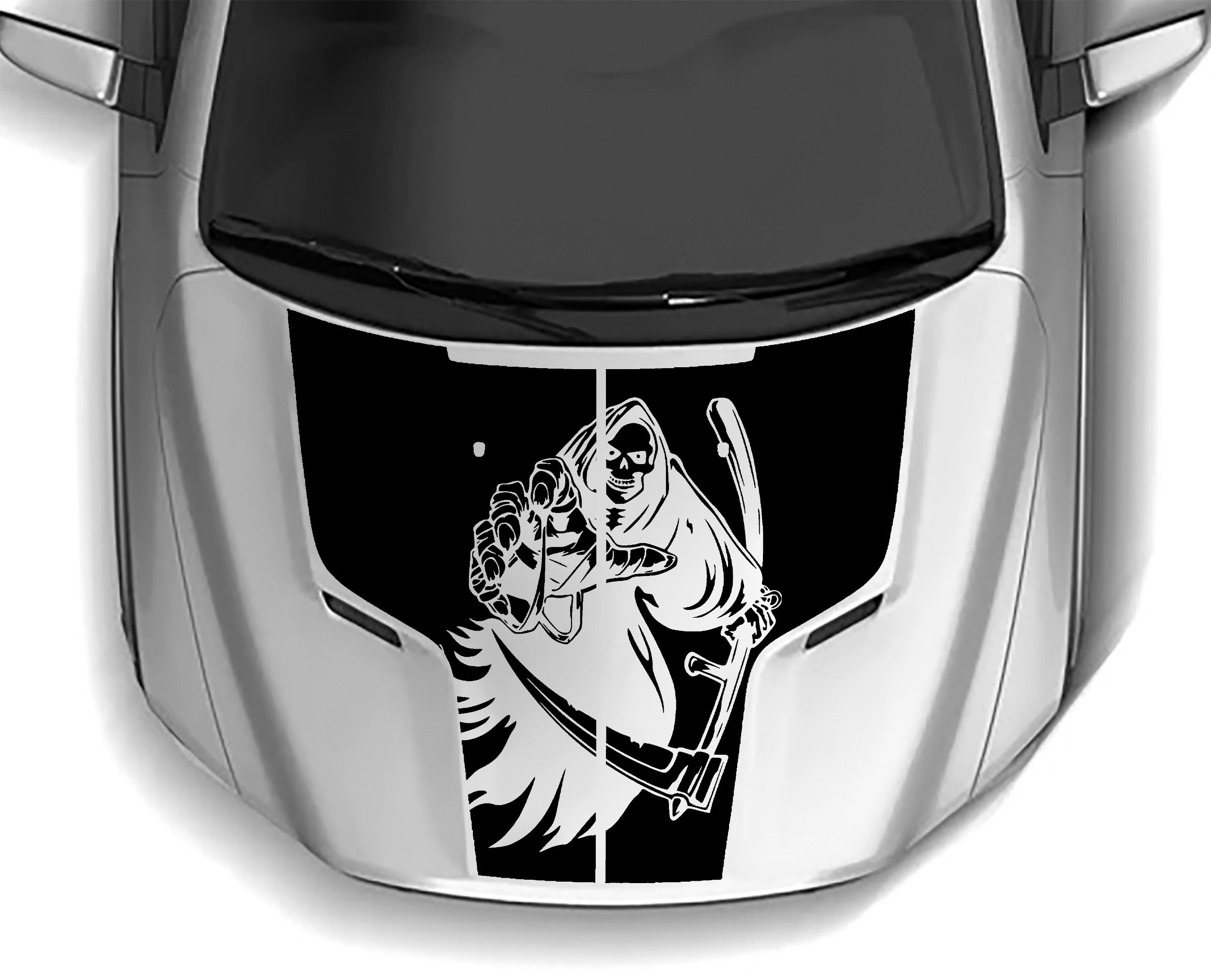 reaper hood graphics for dodge ram 1500 hemi 2009 to 2018 models black