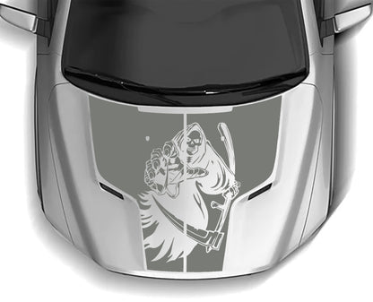 reaper hood graphics for dodge ram 1500 hemi 2009 to 2018 models gray