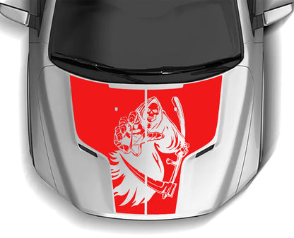 reaper hood graphics for dodge ram 1500 hemi 2009 to 2018 models red