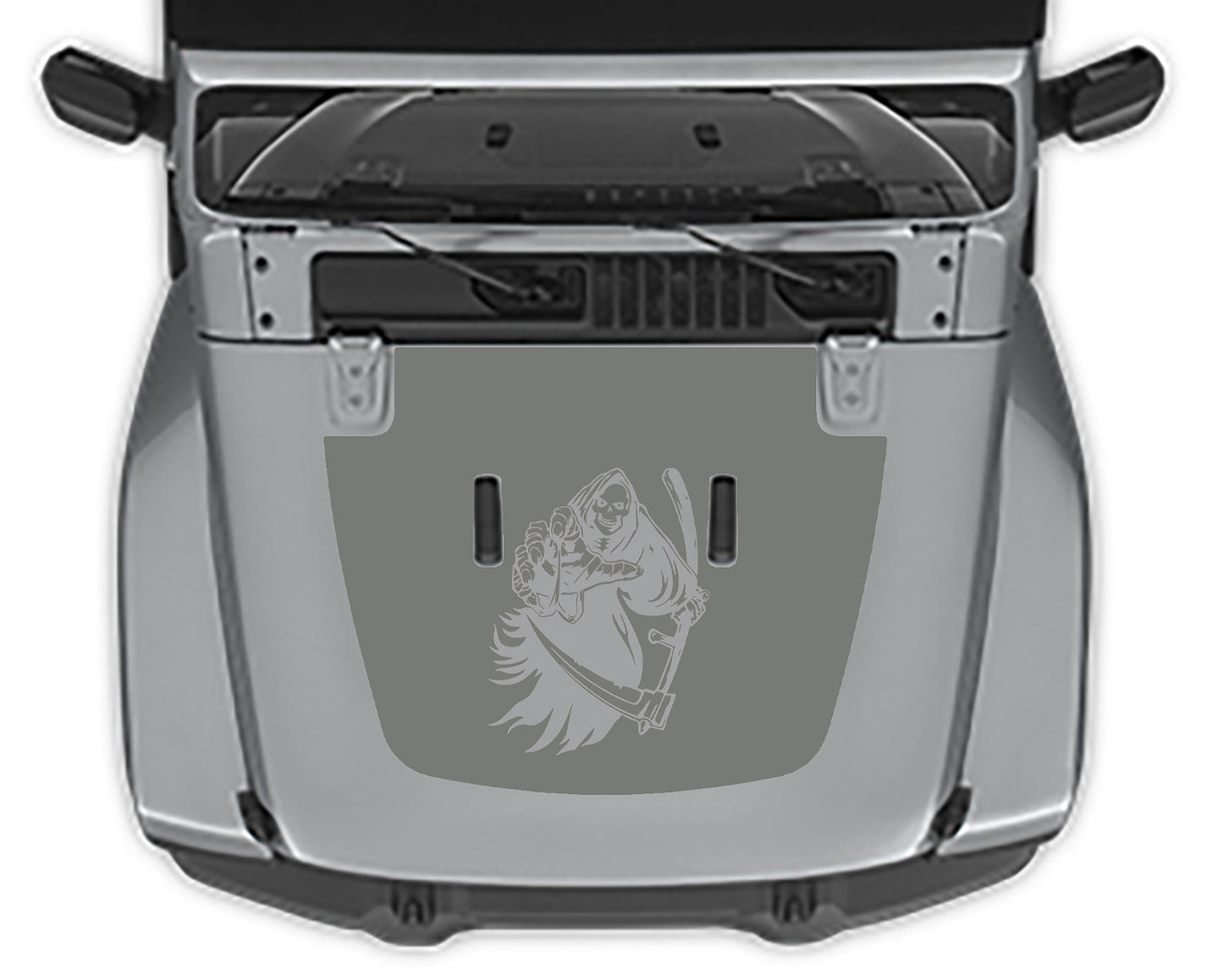reaper hood decal for jeep wrangler jl gray