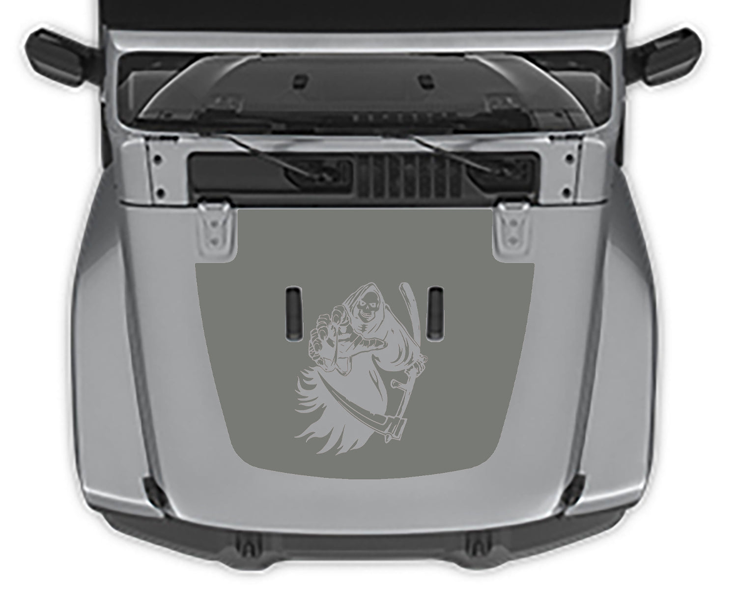 reaper hood decal for jeep wrangler jl gray