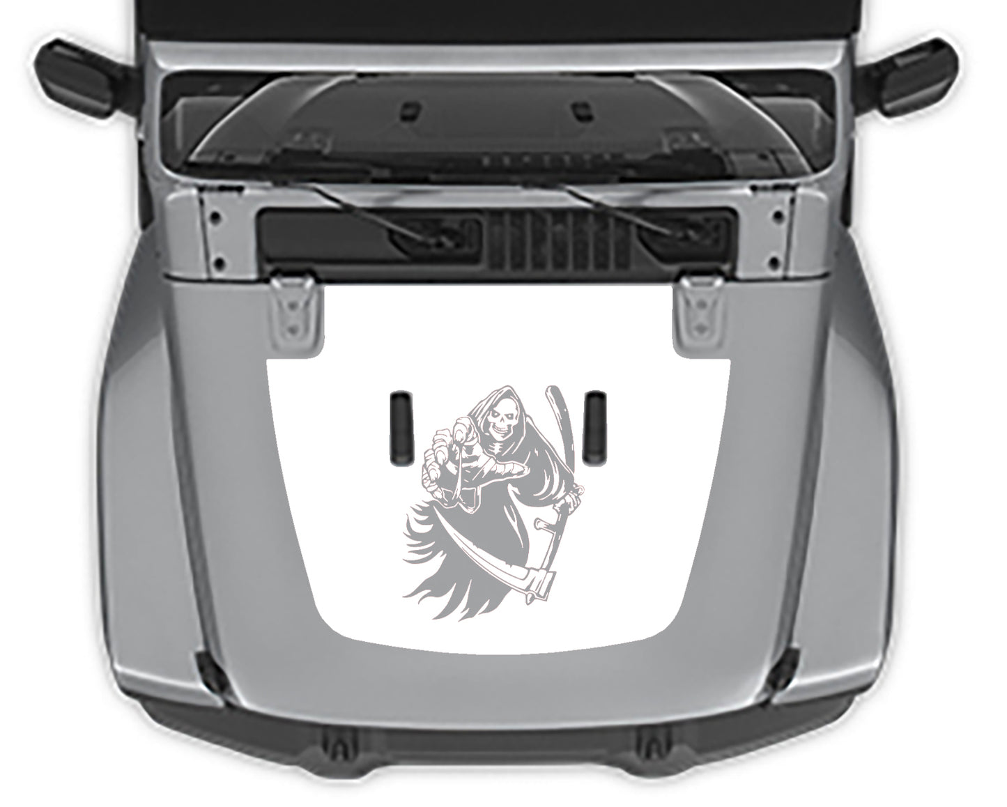 reaper hood decal for jeep wrangler jl white