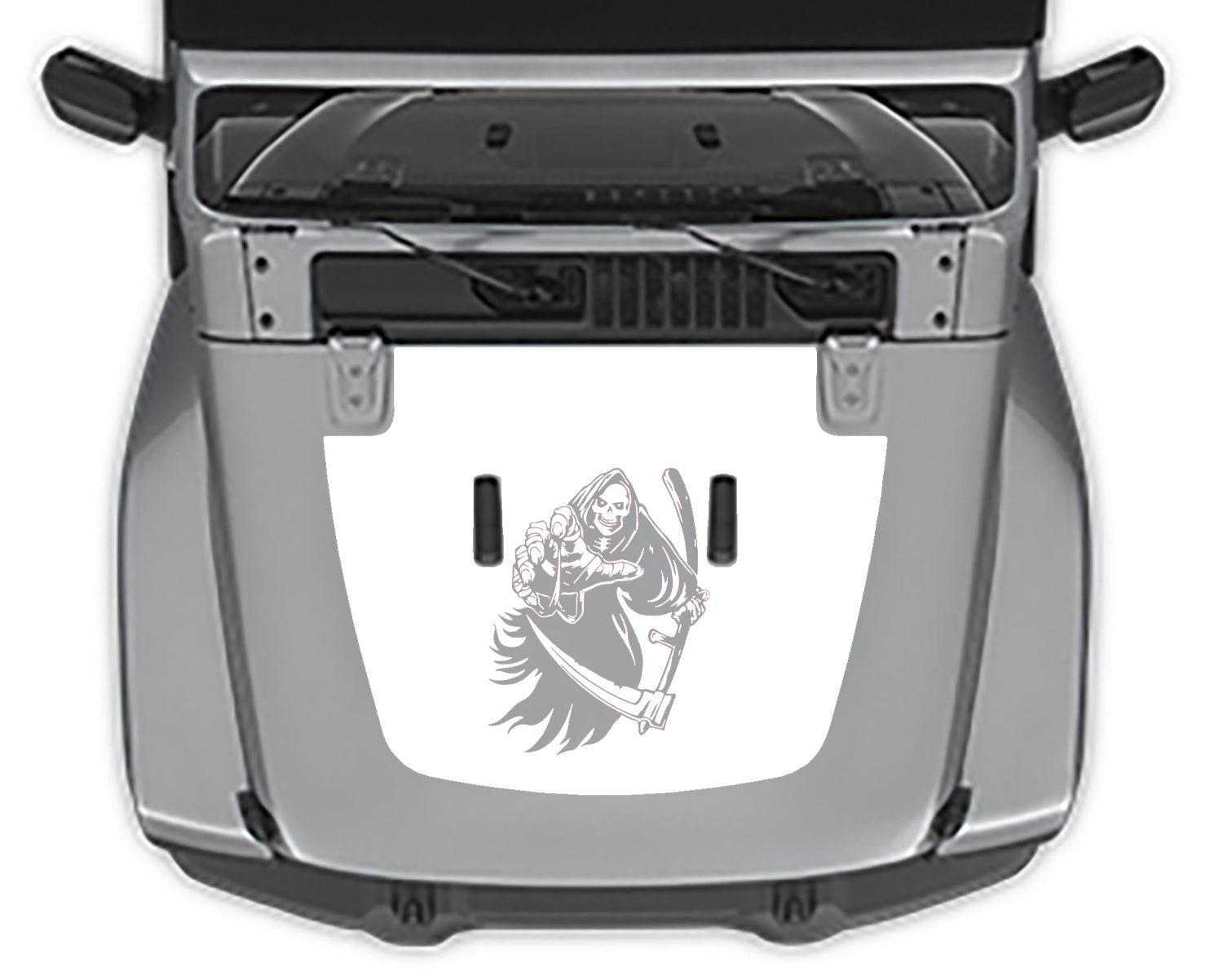 reaper hood decal for jeep wrangler jl white