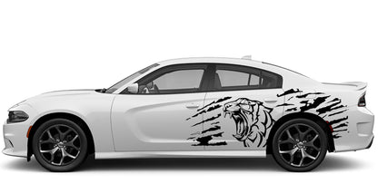 Dodge Charger Roaring Tiger Side Decals (Pair) : Vinyl Graphics Kit Fits (2015-2023)