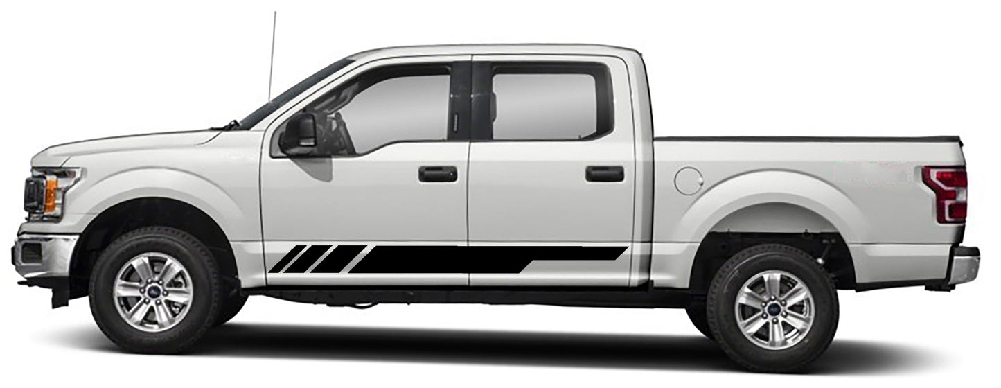 Ford F-150 Rocker Panel Stripes Decals (Pair) : Vinyl Graphics Kit Fits (2015-2020)