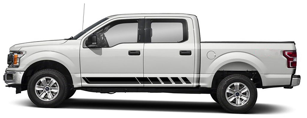 Ford F-150 Rocker Panel Stripes Decals (Pair) : Vinyl Graphics Kit Fit