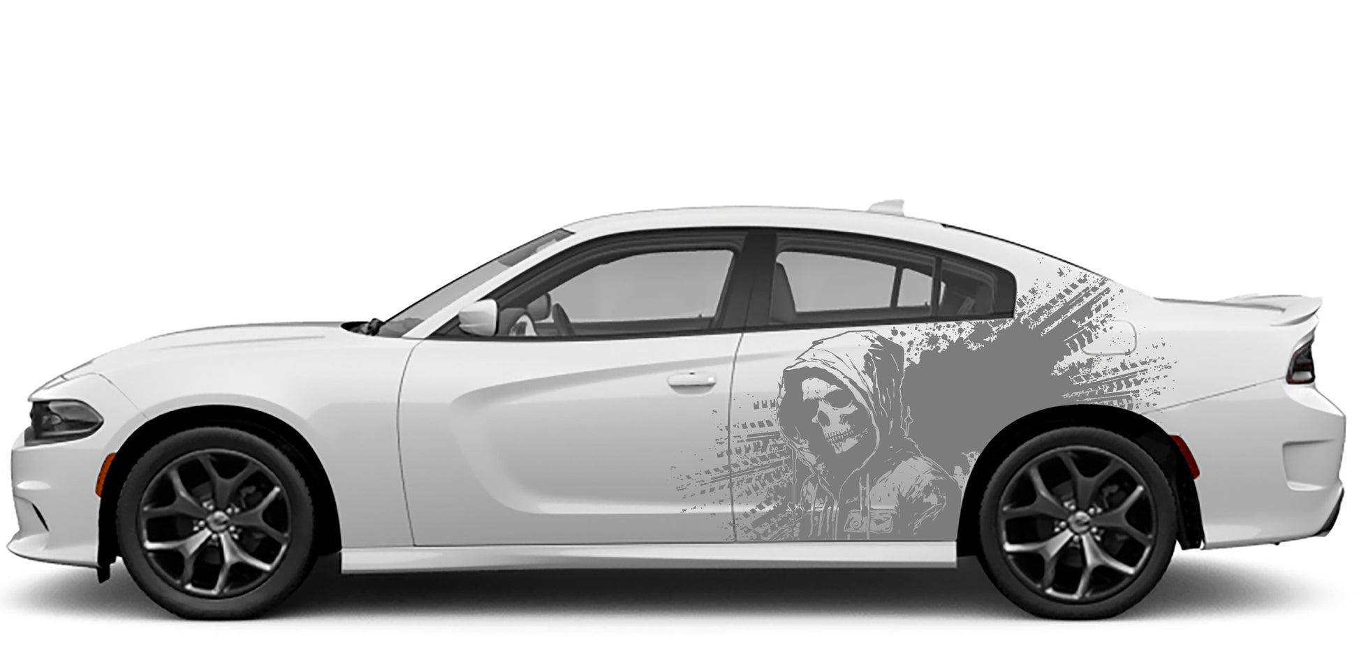 scarecrow splash side graphics for dodge charger 2015 to 2023 models gray