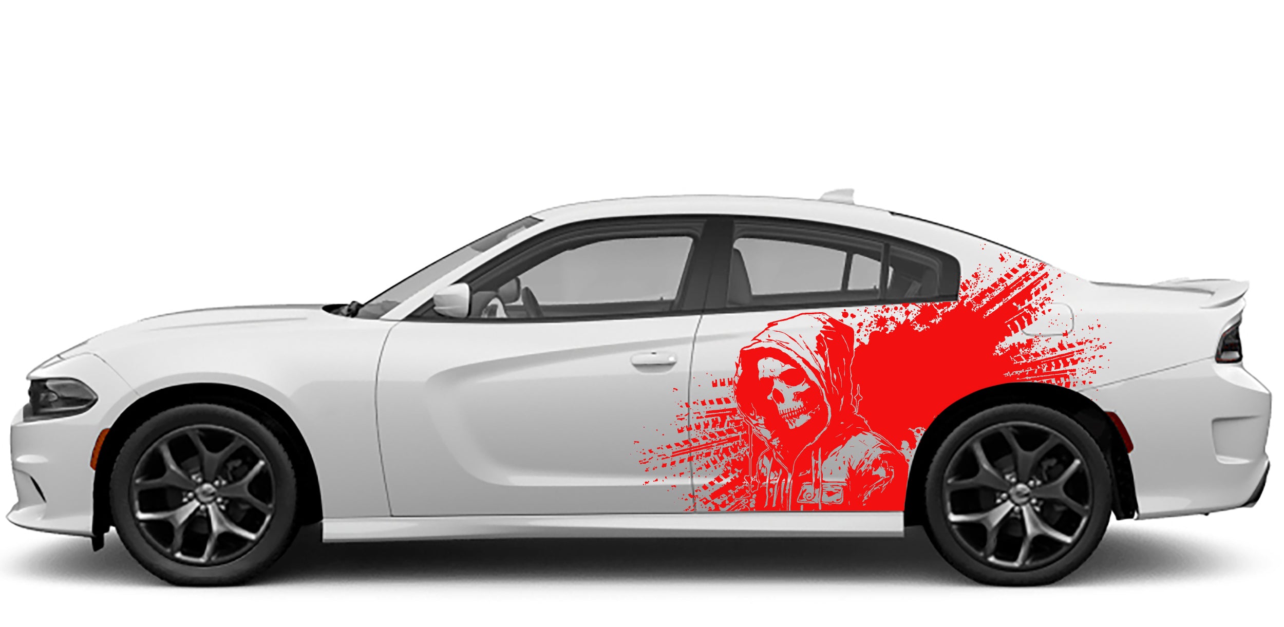 scarecrow splash side graphics for dodge charger 2015 to 2023 models red