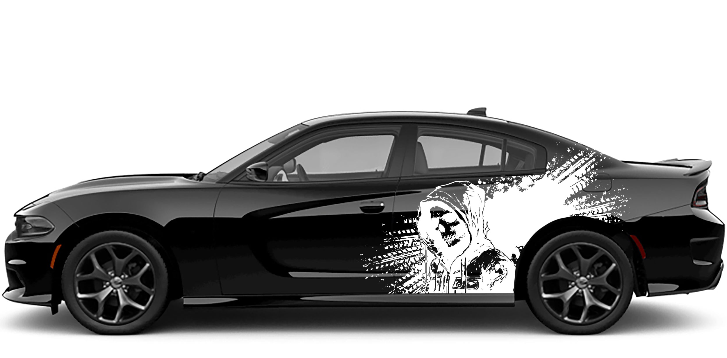 scarecrow splash side graphics for dodge charger 2015 to 2023 models white