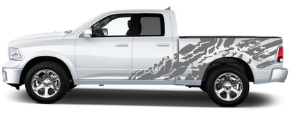shredded us flag side graphics for dodge ram 2009 to 2018 models gray