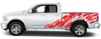 shredded us flag side graphics for dodge ram 2009 to 2018 models red