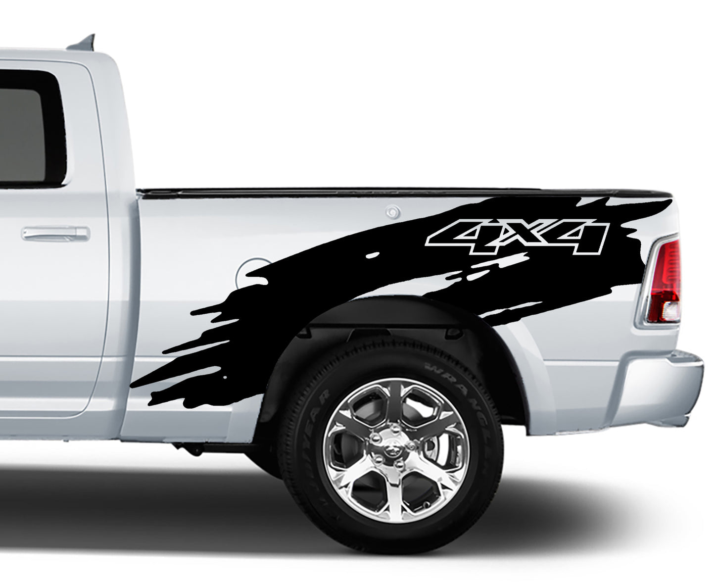 shredded 4x4 bed graphics for dodge ram 2008 to 2018 models black