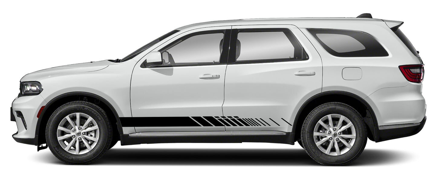 Dodge Durango Side Racing Stripes Decals (Pair) : Vinyl Graphics Kit Fits (2021-2023)