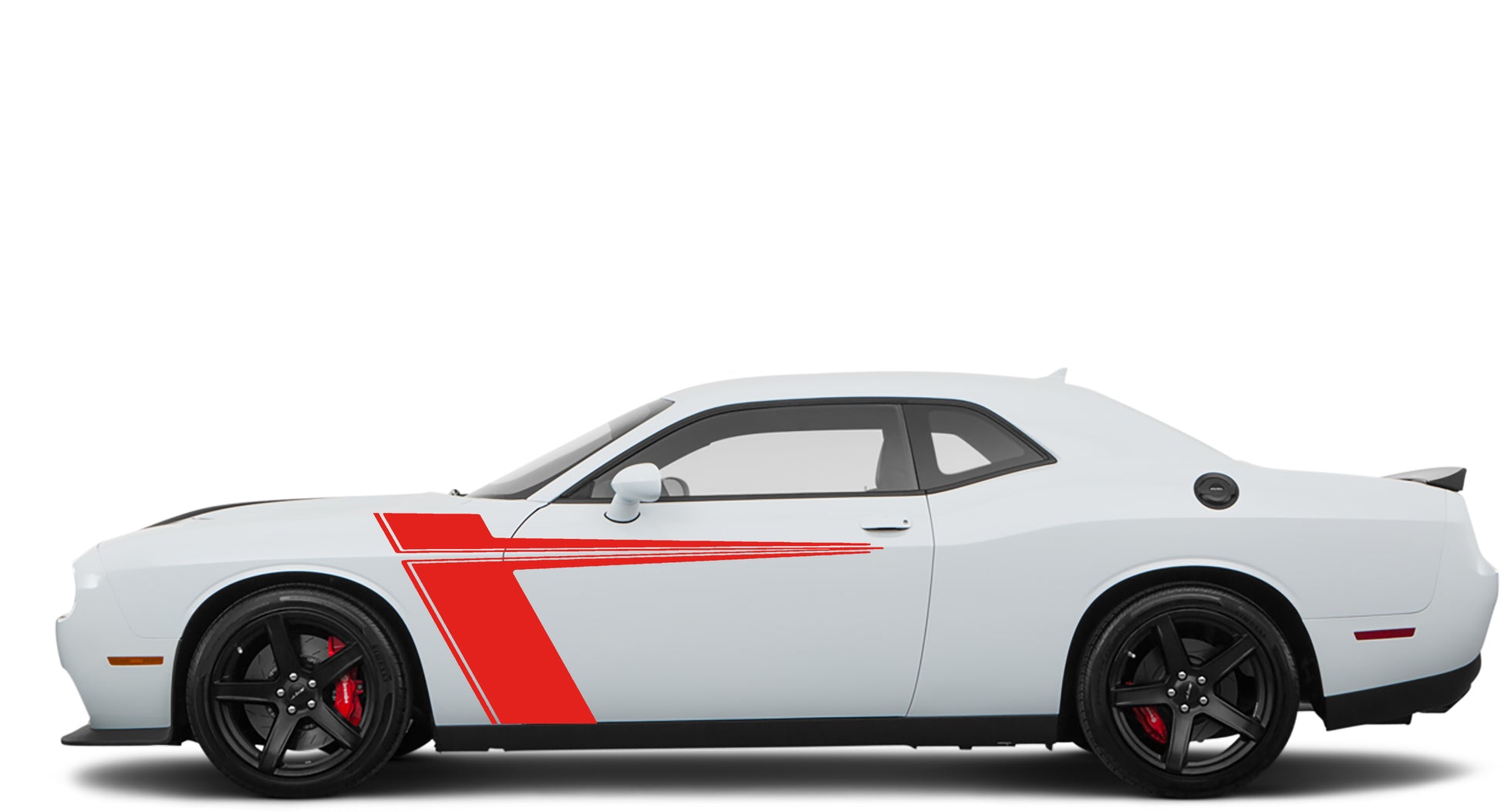 rt style side stripes for dodge challenger 2008 to 2023 models red