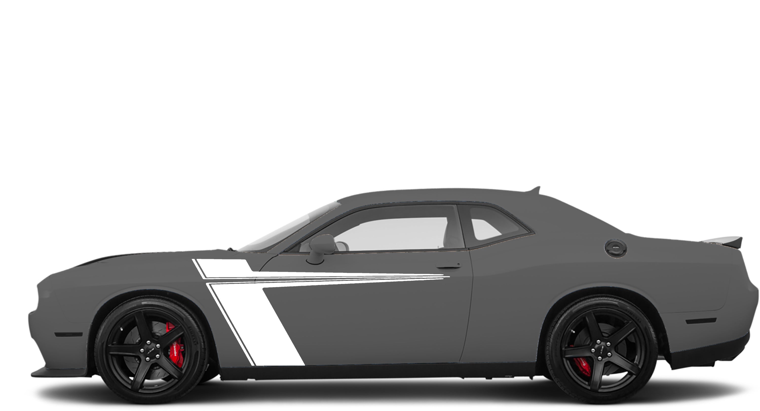 rt style side stripes for dodge challenger 2008 to 2023 models white