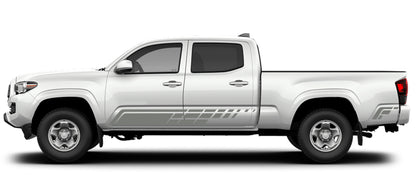 Side stripes vinyl decals for toyota tacoma 2016 to 2023 models gray