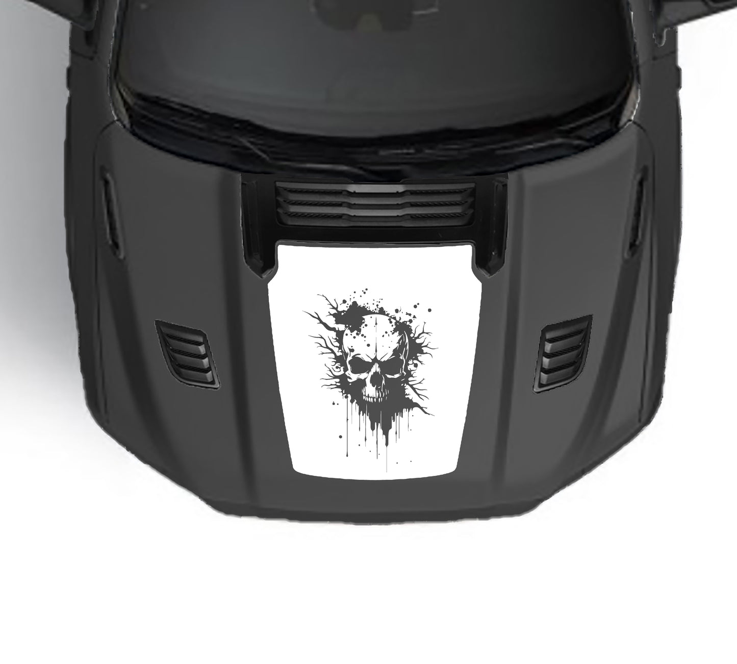 skull performance hood graphics for dodge ram 1500 2019 to 2023 models white