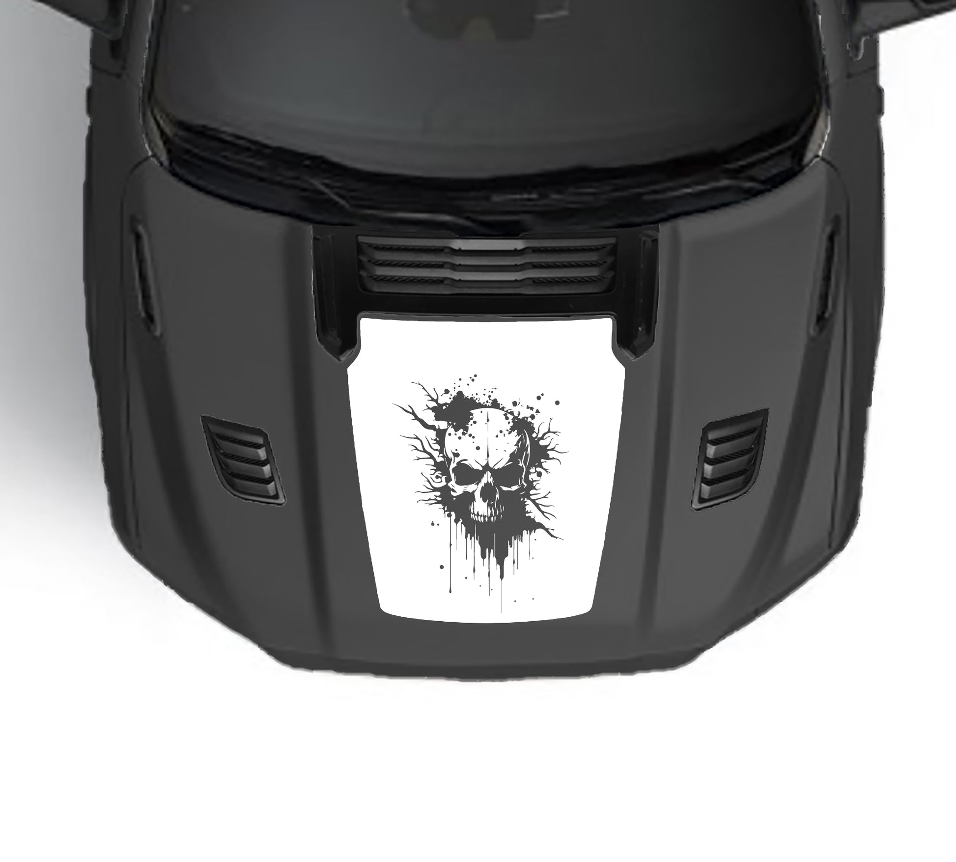 skull performance hood graphics for dodge ram 1500 2019 to 2023 models white