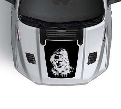 Skull Performance hood graphics for dodge ram 1500 2019 to 2023 models black
