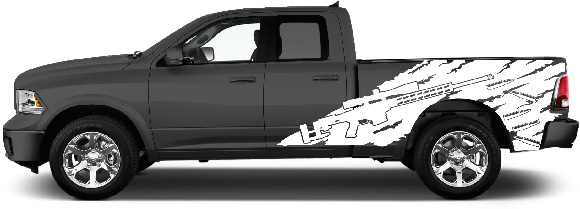 sniper side decal for dodge ram 2009 to 2018 models white