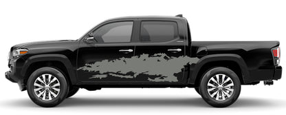 mud splash side decals for toyota tacoma 2016 to 2023 models gray