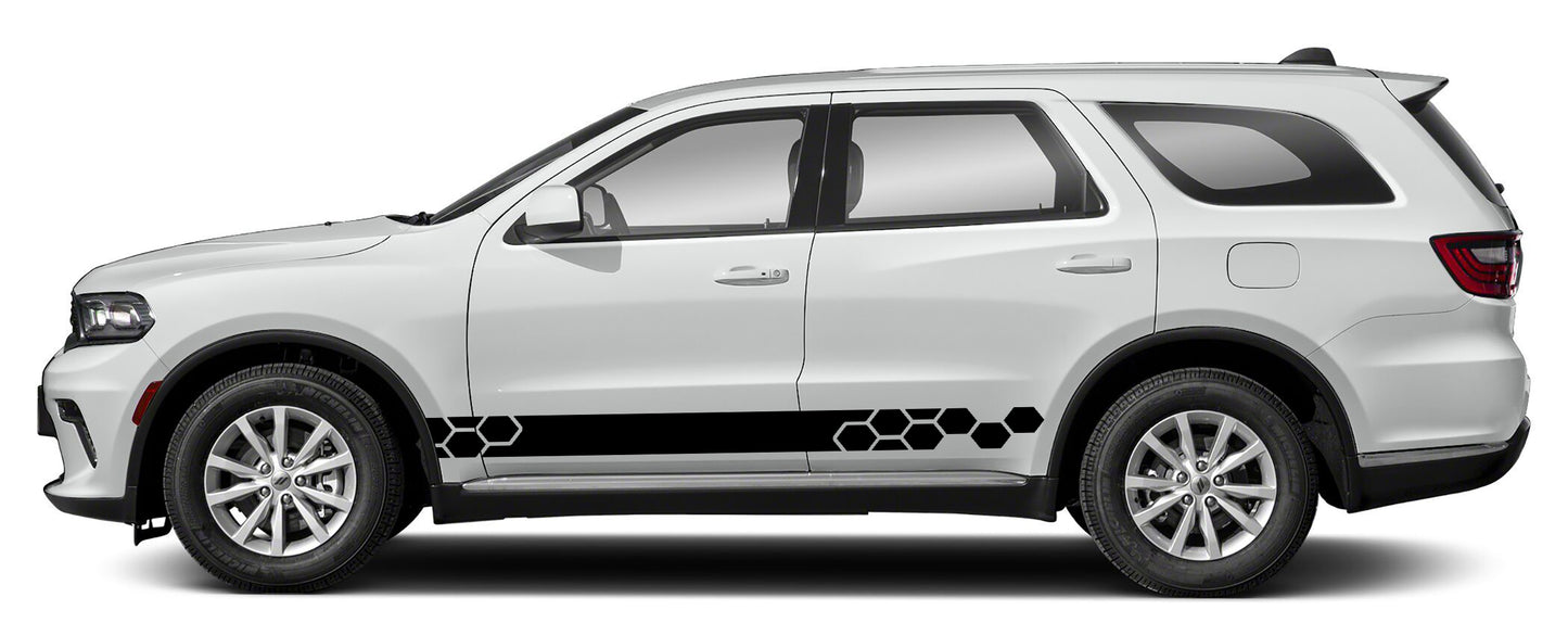 hexagon racing stripes for dodge durango 2021 to 2024 models black