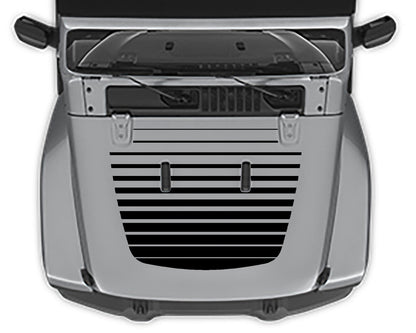 Strobe Hood Decal For Jeep Wrangler jl black