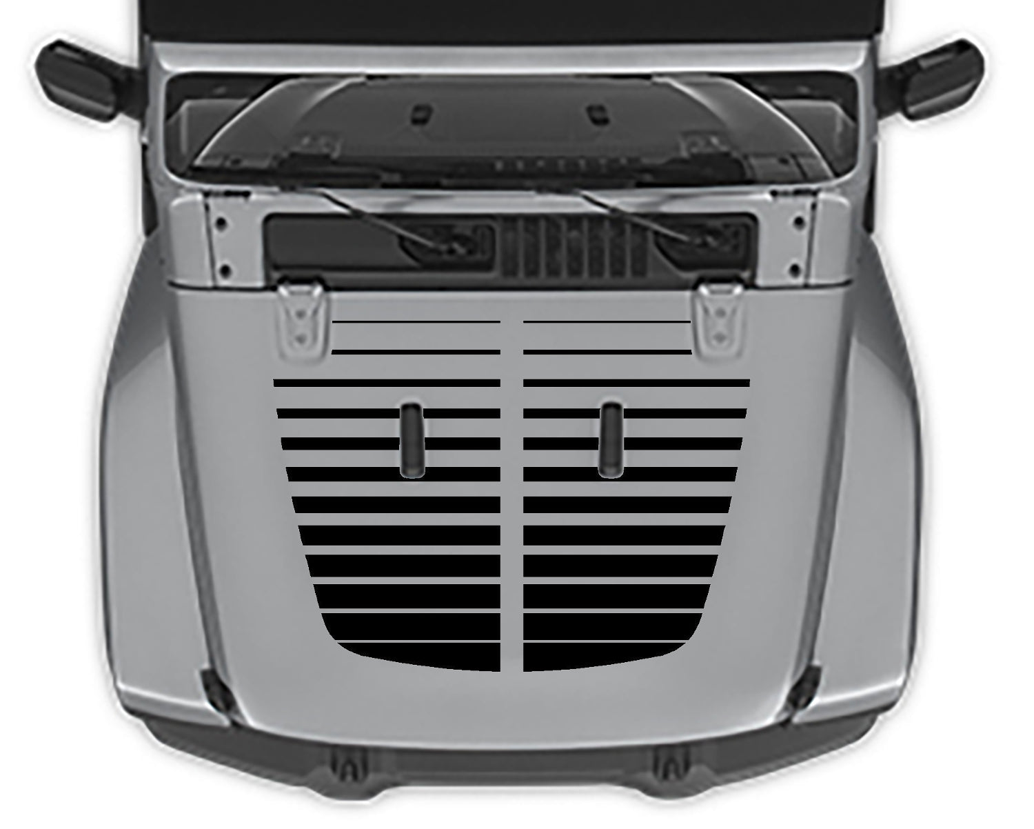 Strobe Hood 2 Decal For Jeep Wrangler jl black