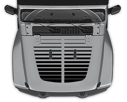 Strobe Hood 2 Decal For Jeep Wrangler jl black