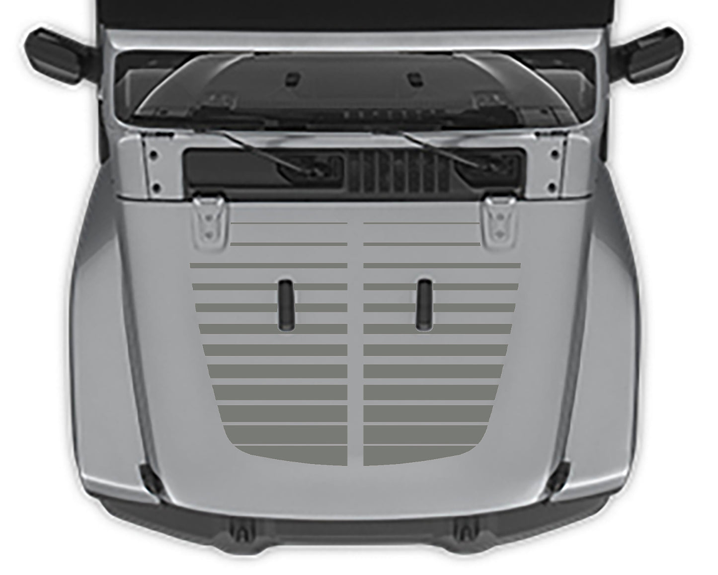 Strobe Hood 2 Decal For Jeep Wrangler jl gray