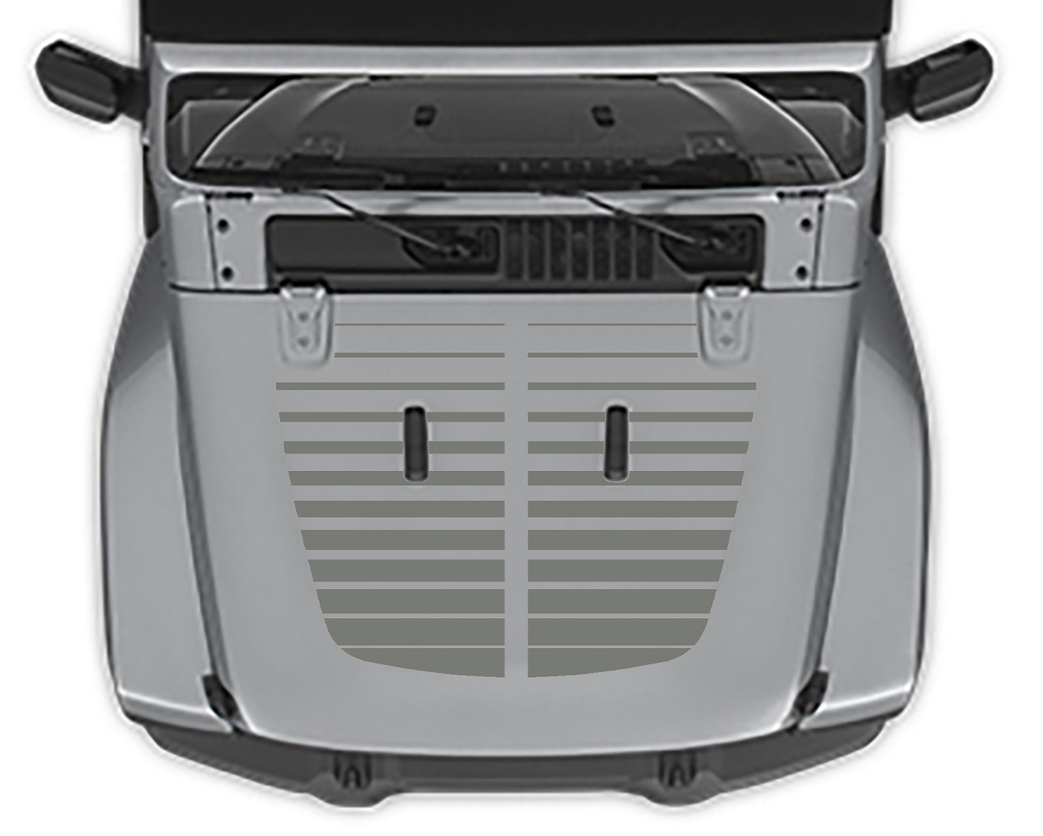 Strobe Hood 2 Decal For Jeep Wrangler jl gray