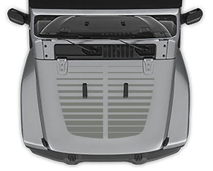 Strobe Hood 2 Decal For Jeep Wrangler jl gray