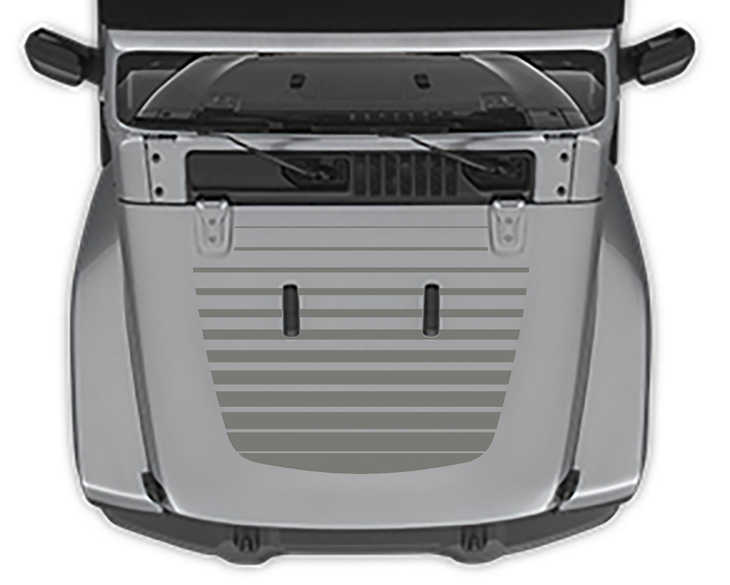 Strobe Hood Decal For Jeep Wrangler jl gray