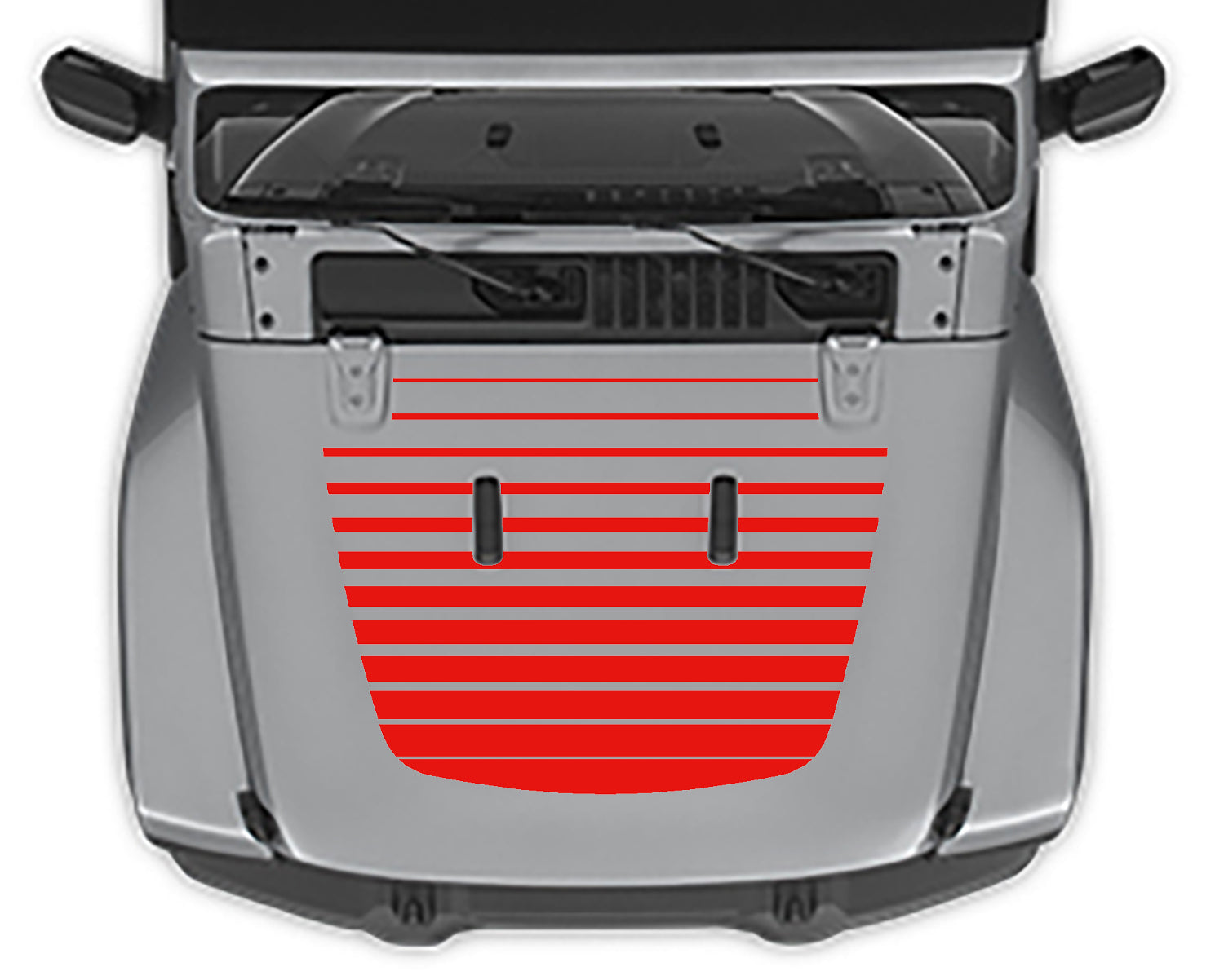 Strobe Hood Decal For Jeep Wrangler jl red