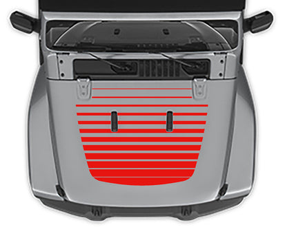 Strobe Hood Decal For Jeep Wrangler jl red