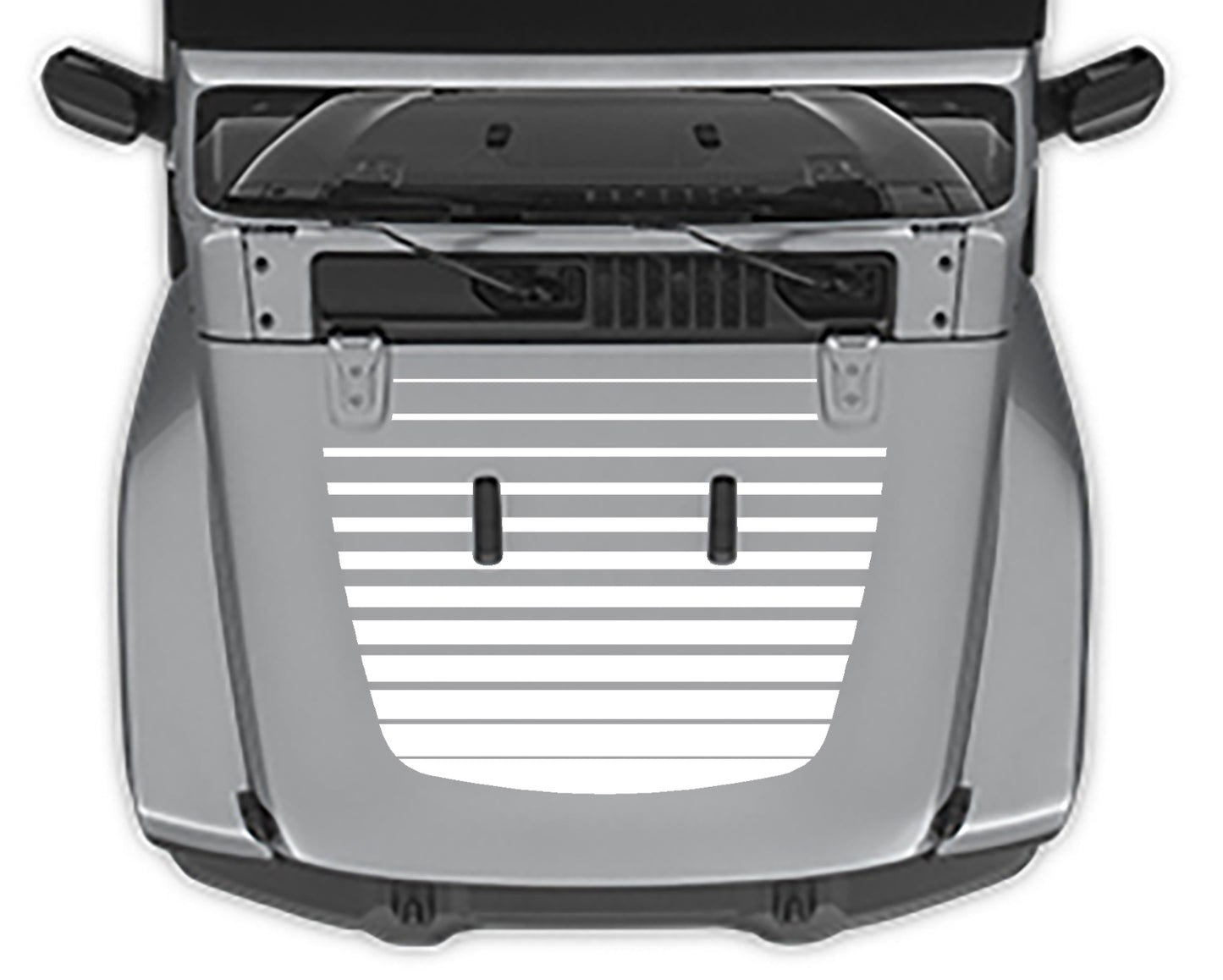 Strobe Hood Decal For Jeep Wrangler jl white