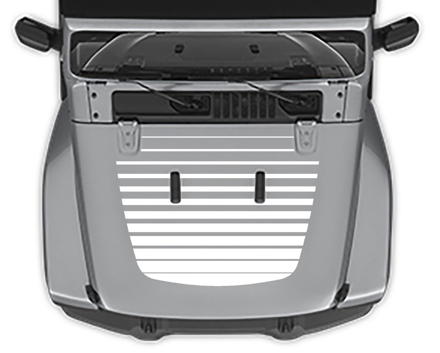 Strobe Hood Decal For Jeep Wrangler jl white