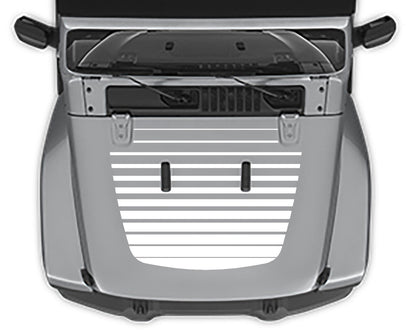 Strobe Hood Decal For Jeep Wrangler jl white