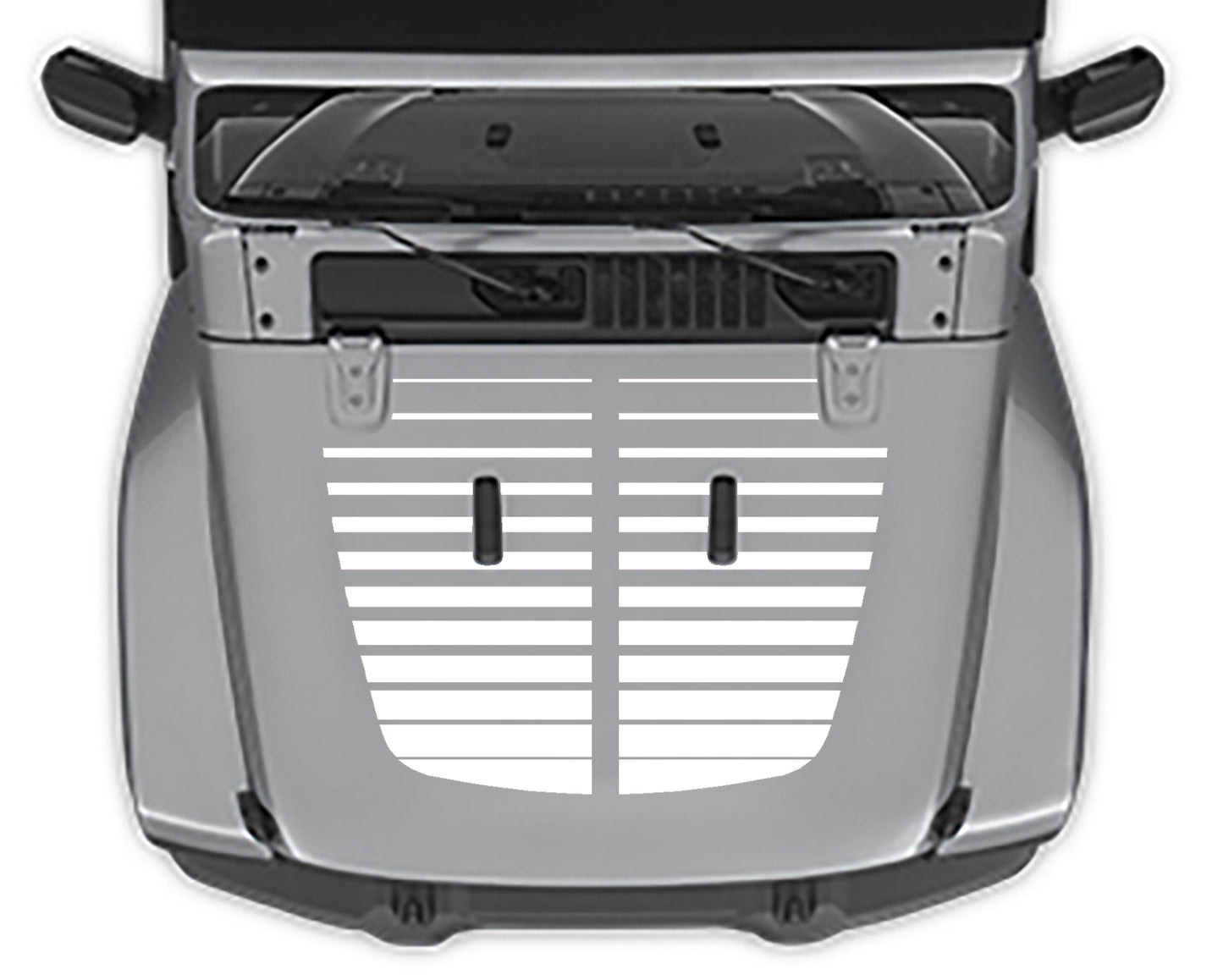 Strobe Hood 2 Decal For Jeep Wrangler jl white