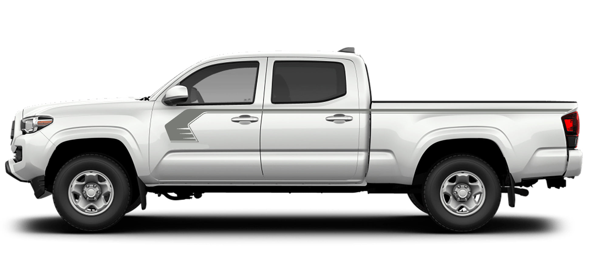 storm upper door panel stripe vinyl decals for toyota tacoma 2016 to 2023 models gray